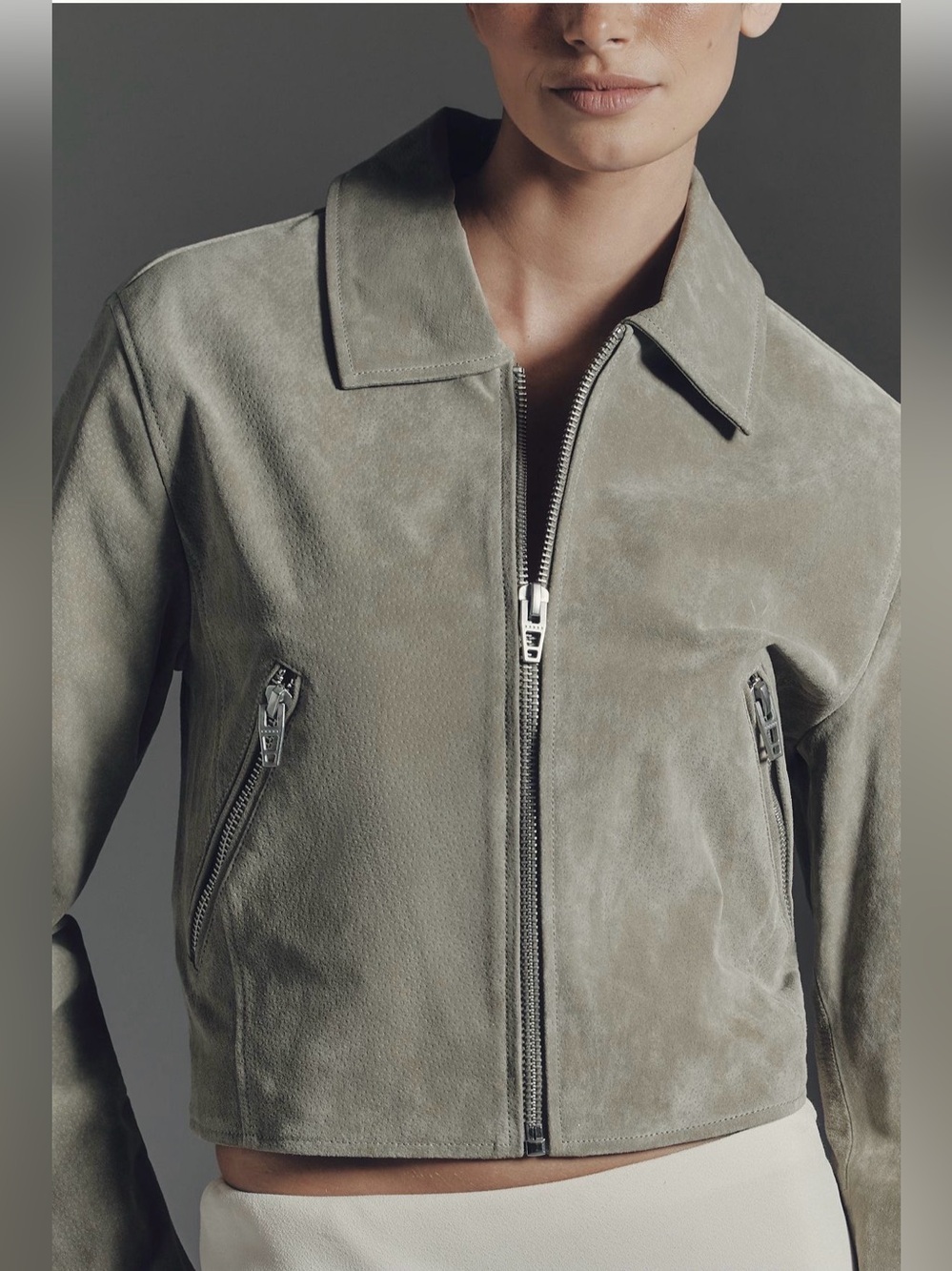 Anthropologie Blank NYC Cropped Suede Moto Jacket